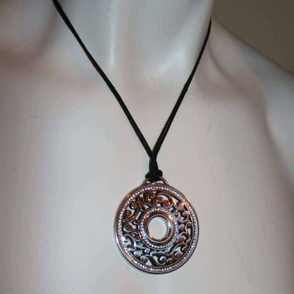 Brighton Medallion Necklace on 16" Cord Necklace